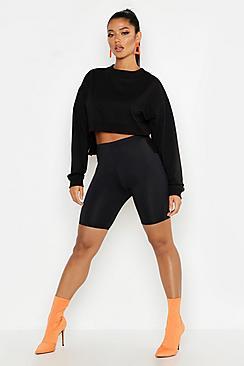 Boohoo Drop Hem Cropped Front Sweat