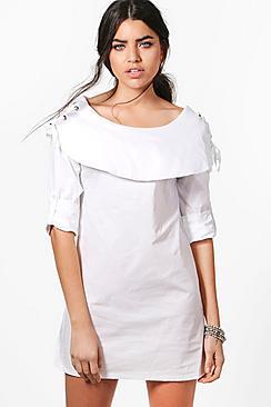 Boohoo Rosie Eyelet Detail Cotton Sundress