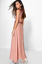 Boohoo Lillianna Sequin Embellished Open Back Maxi Dress