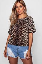 Boohoo Plus Lola Leopard Print T Shirt