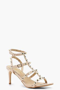 Boohoo Studded Cage Kitten Heels