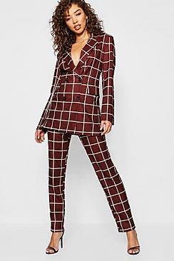 Boohoo Check Wide Leg Trouser