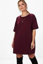 Boohoo Plus Kerry Chain Slashed Front Sweat Dress