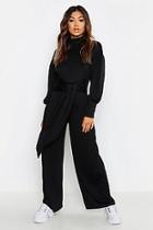 Boohoo Cut & Sew Batwing Roll Neck Jumpsuit