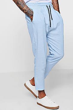 Boohoo 100% Linen Drawstring Jogger Style Trouser