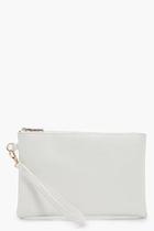 Boohoo Lottie Cross Hatch Zip Top Clutch Bag
