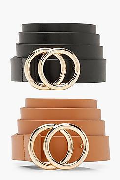 Boohoo 2 Pk Double Ring Boyfriend Belt