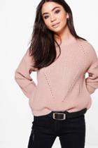 Boohoo Bethany Mix Stitch Jumper Nude