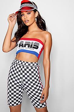 Boohoo Sarah Slogan Bandeau Crop Top