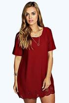 Boohoo Plus Maya Lazer Cut Hem Tunic Top