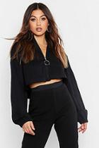 Boohoo Raw Edge O Ring Cropped Sweat