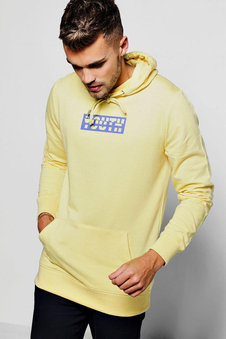 Boohoo Youth Graphic Hoodie Yellow