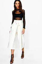 Boohoo Amelie Pleated Waist Wide Leg Culottes