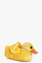 Boohoo Hollie Duckling Fleece Novelty Slippers Yellow