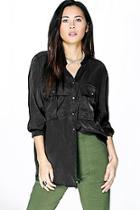 Boohoo Cora Pocket Front Woven Utility Shirt