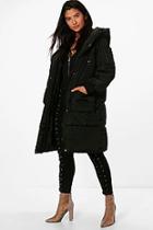 Boohoo Zoe Boutique Longline Padded Quilted Coat