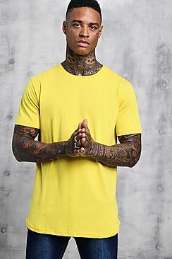 Boohoo Longline T Shirt With Curve Hem