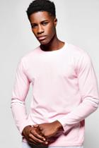 Boohoo Long Sleeve Stripe Sleeve T Shirt Pink