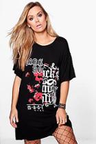 Boohoo Plus Georgia Slogan Print T-shirt Dress