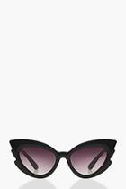 Boohoo Winged Oversized Cat Eye Sunglasses