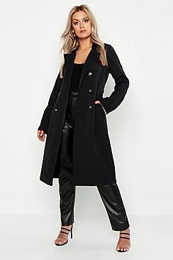 Boohoo Plus Button Detail Oversized Trench Coat