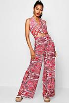 Boohoo Hailey Neon Paisley Trouser Co-ord Set