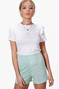 Boohoo Tamara Suedette Flippy Shorts