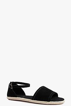 Boohoo Boutique Amy 2 Part Peeptoe Suede Espadrille
