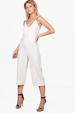 Boohoo Petite Violet O Ring Culotte Jumpsuit