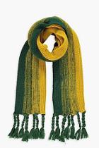 Boohoo Striped Knitted Tassel End Scarf