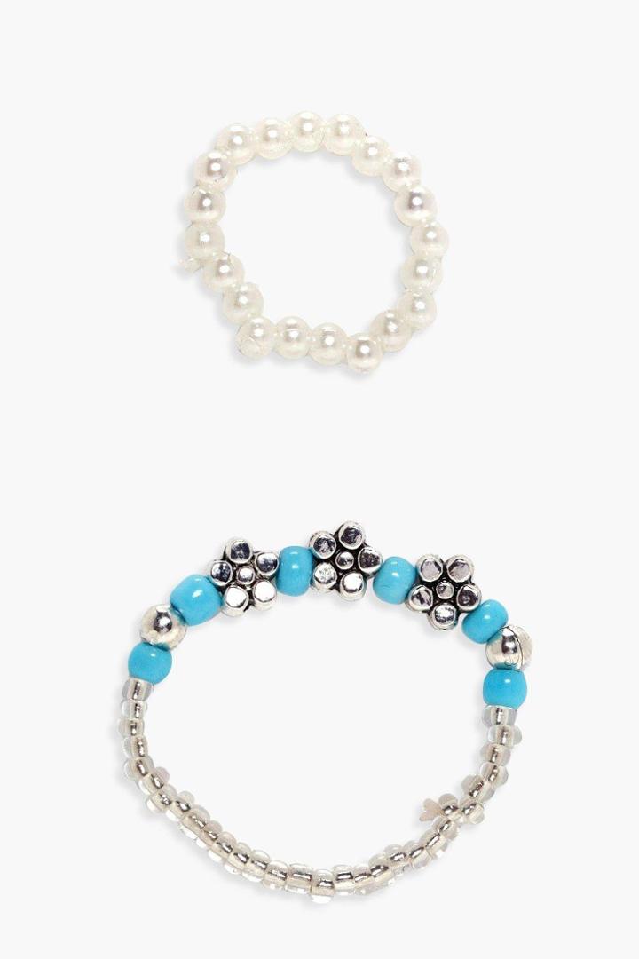 Boohoo Katie Toe Ring Set Multi