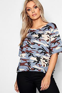 Boohoo Plus Camo T-shirt