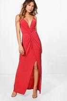 Boohoo Stappy Knot Detail Maxi Dress