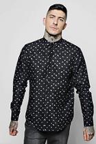 Boohoo Circle Print Long Sleeve Shirt