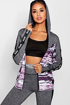 Boohoo Carrie Fit 'run' Slogan Gym Jacket