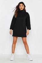 Boohoo High Neck Oversized Sweatshirt Dress