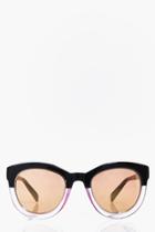 Boohoo Faith Contrast Frame Cat Eye Sunglasses Black