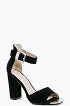 Boohoo Lara Metallic Plaque Two Part Block Heels