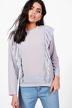 Boohoo Frill Panel Blouse