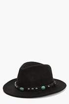 Boohoo Gracie Stone And Stud Fedora Hat