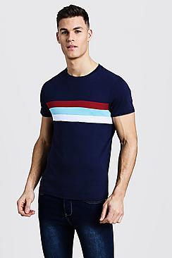 Boohoo Crew Neck T-shirt With Colour Block Panel