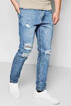 Boohoo Tapered Fit Ripped Knee Denim Jeans