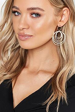 Boohoo Multi Distorted Hoop Earrings