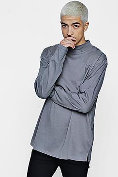 Boohoo Loose Fit Long Sleeve Turtle Neck T-shirt