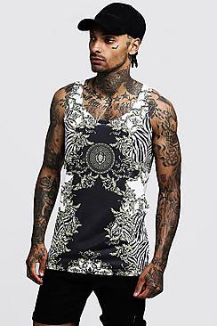 Boohoo Baroque & Zebra Print Vest