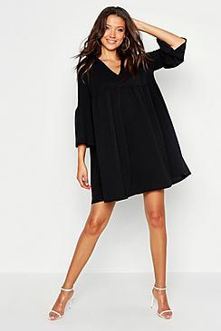 Boohoo Tall Plunge Smock Dress