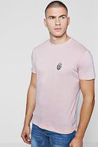 Boohoo Crew Neck T-shirt With Chest Embroidery
