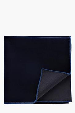 Boohoo Navy Velvet Pocket Square