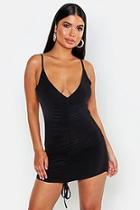Boohoo Petite All Over Ruched V-neck Cami Dress