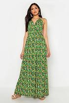 Boohoo Tall Plunge Front Floral Print Maxi Dress